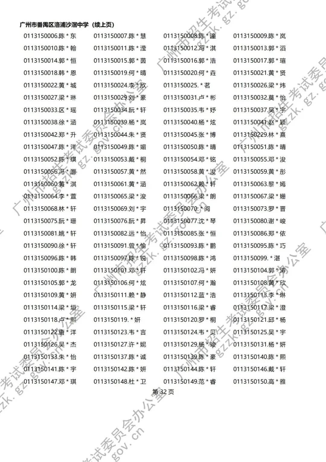 【洛溪中考】2026年洛溪5所初中学校符合名额分配报考资格考生名单公示,今年每个学校有多少人符合? 第11张