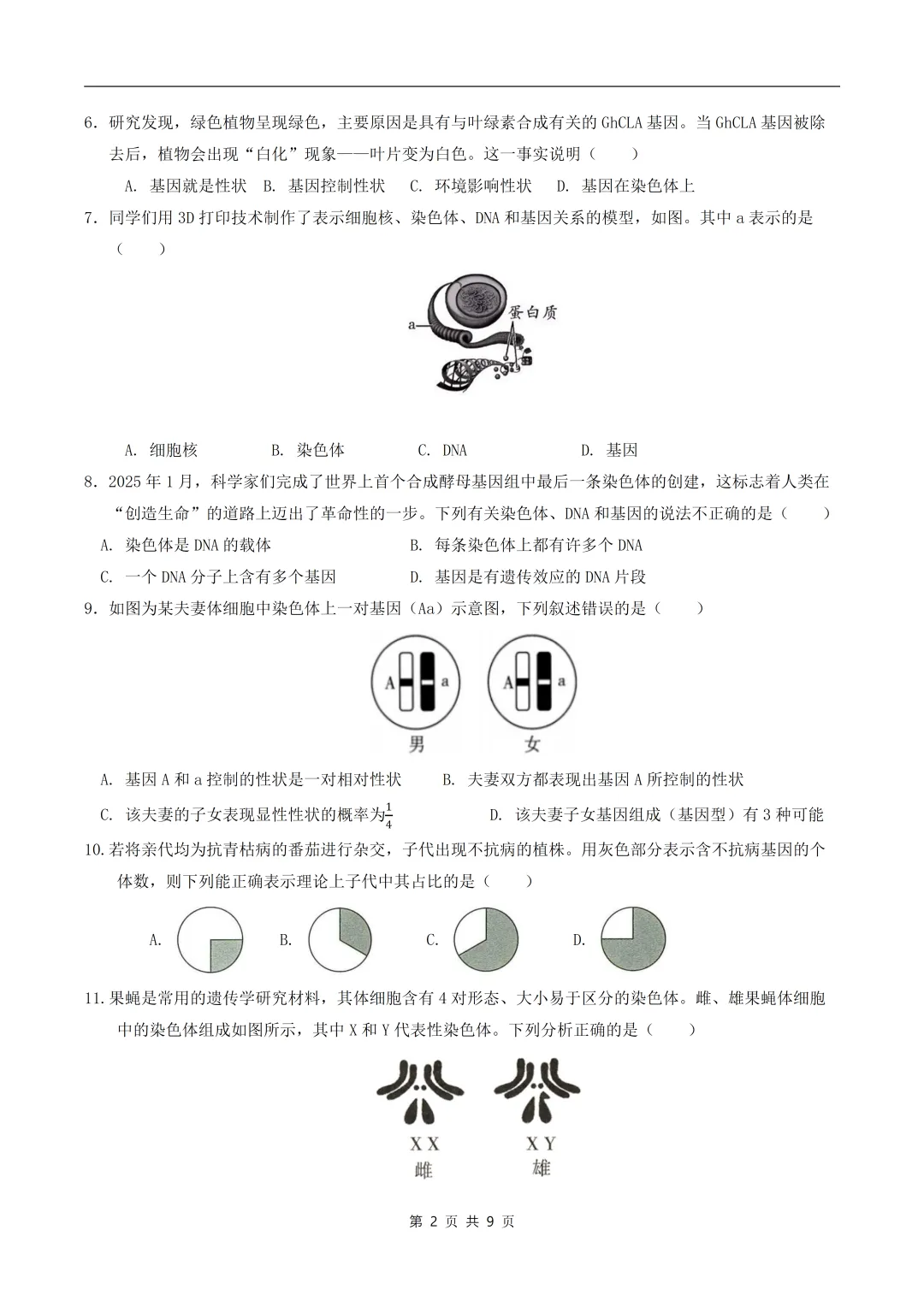 八年级生物期中模拟卷【测试范围:新教材人教版八年级下册】(版) 第4张