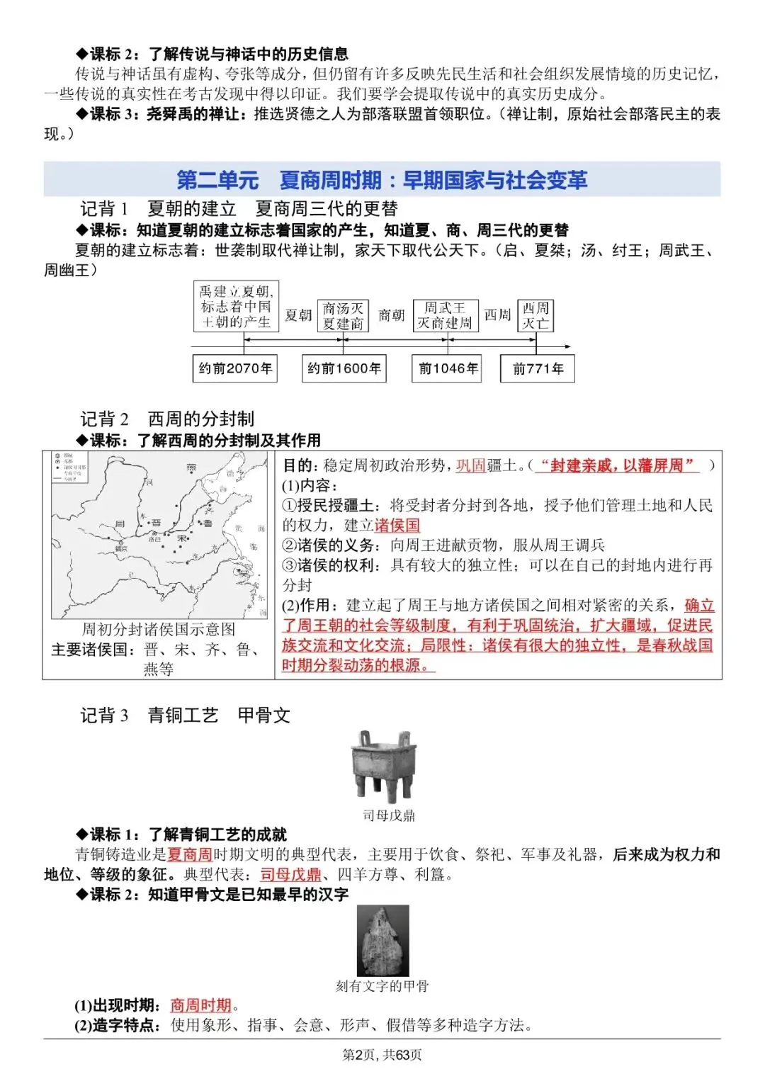【中考历史知识点】中考历史全六册复习提纲,复习大全(可下载打印) 第3张