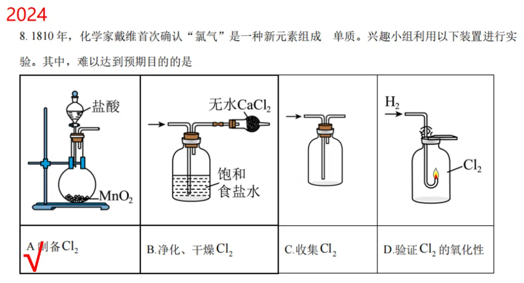 化学高考历年真题选择题题型归纳2 第8张