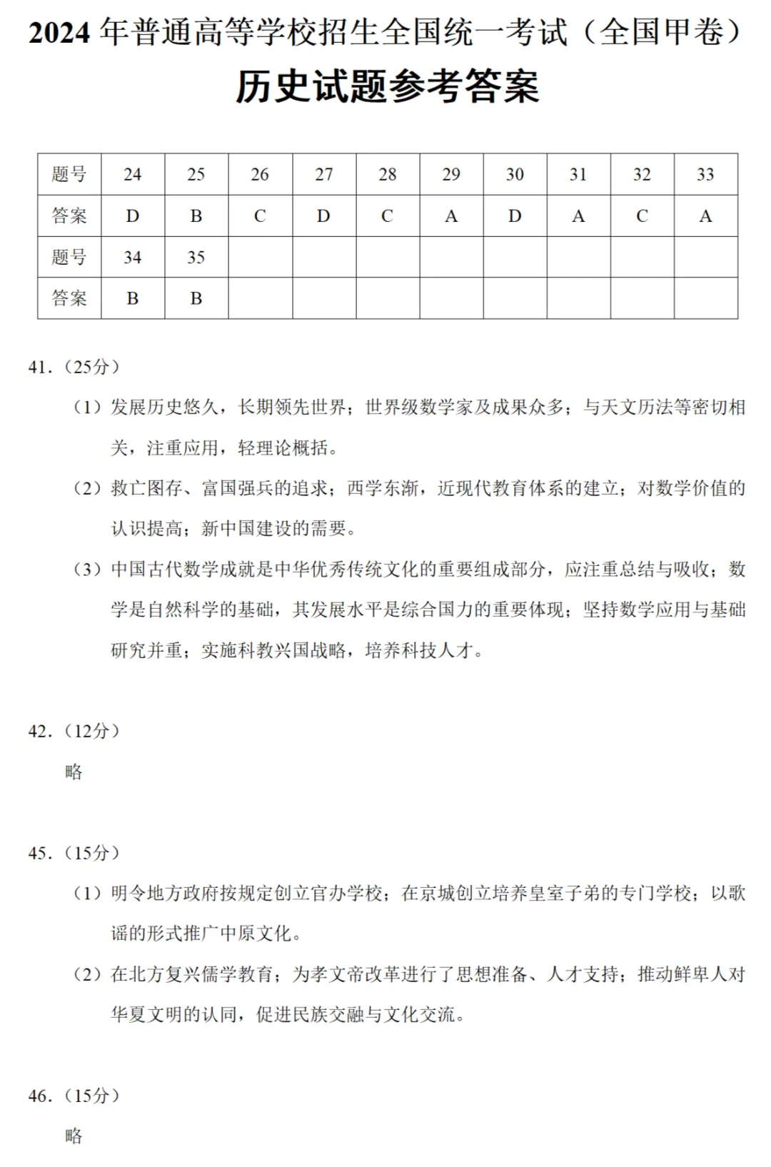 高考真题|2024年高考全国甲卷历史试题和答案 第7张