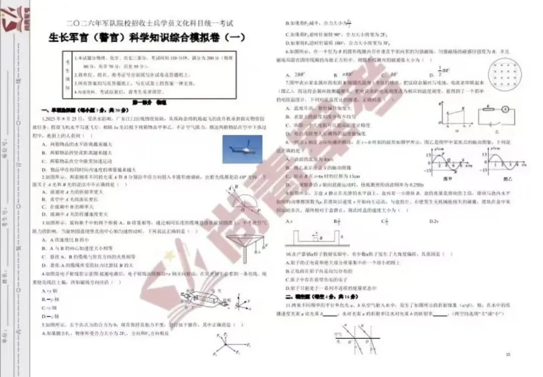 2026军考全科目真题试卷及答案解析(可分享) 第1张