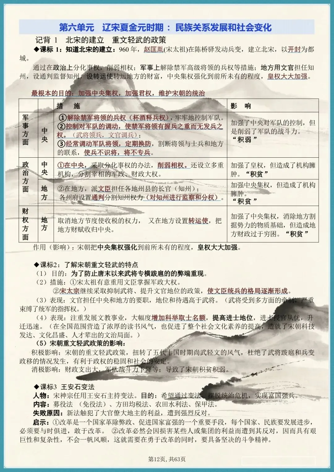 考点全解・2026中考历史核心笔记【全六册复习提纲】 第6张