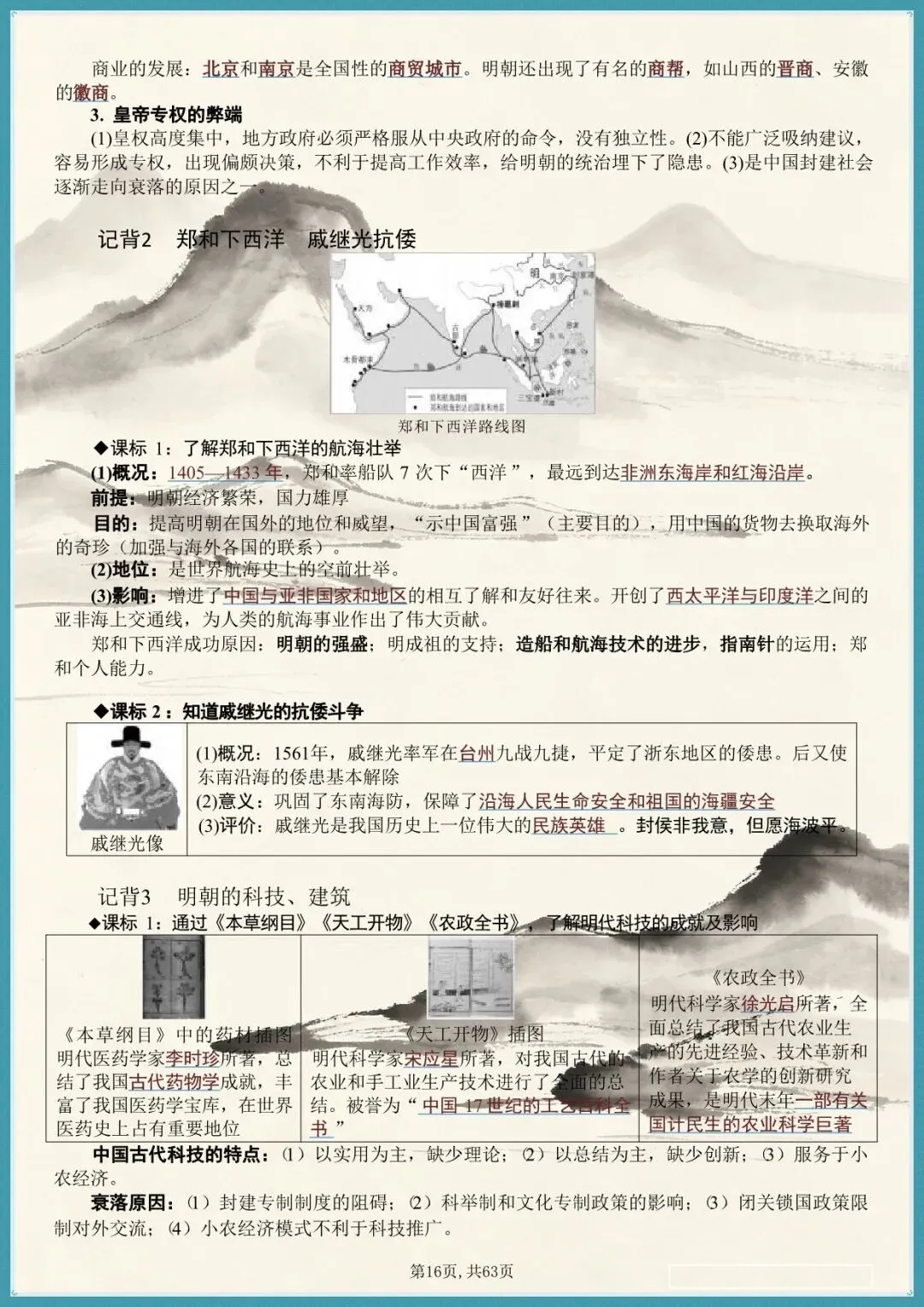 考点全解・2026中考历史核心笔记【全六册复习提纲】 第7张