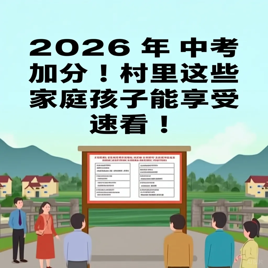 【桥北村通知】嵩县 2026 年中考加分!村里这些家庭孩子能享受,速看! 第1张