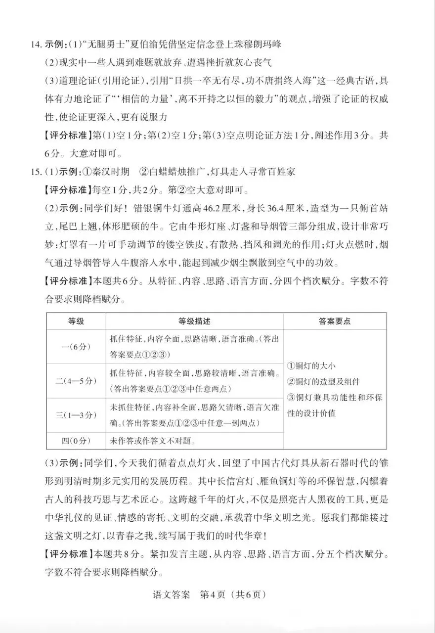 2026年山西省百校联考3B语文试卷(附答案) 第12张