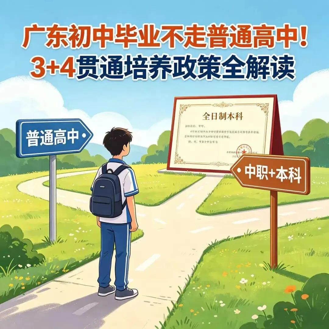 广东中考家长注意!2026年“3+4”中本贯通全省铺开,7年直读全日制本科! 第1张