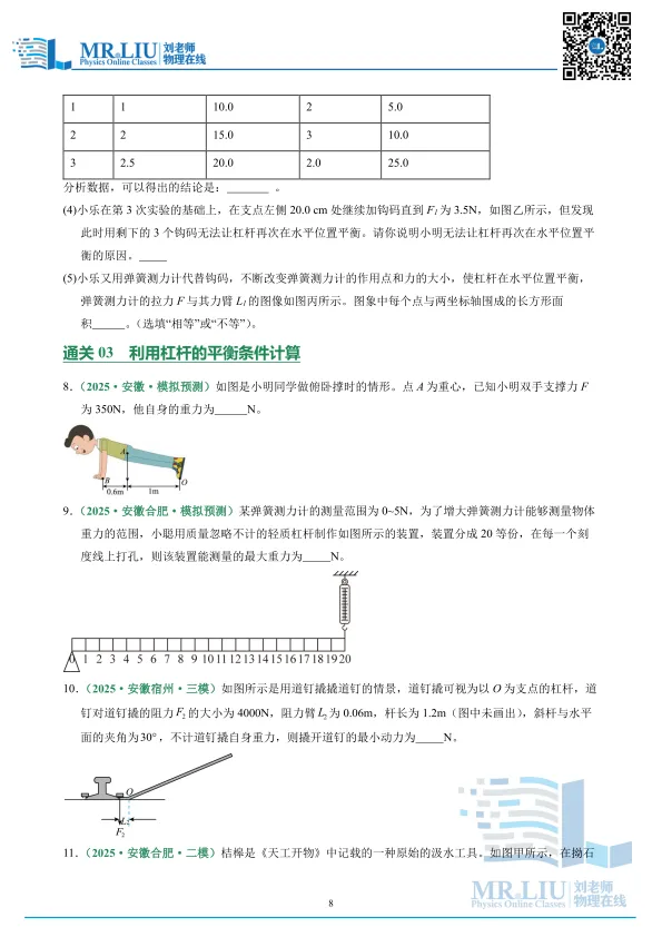 2026年中考物理一轮复习专题13+简单机械(专项训练) 第8张
