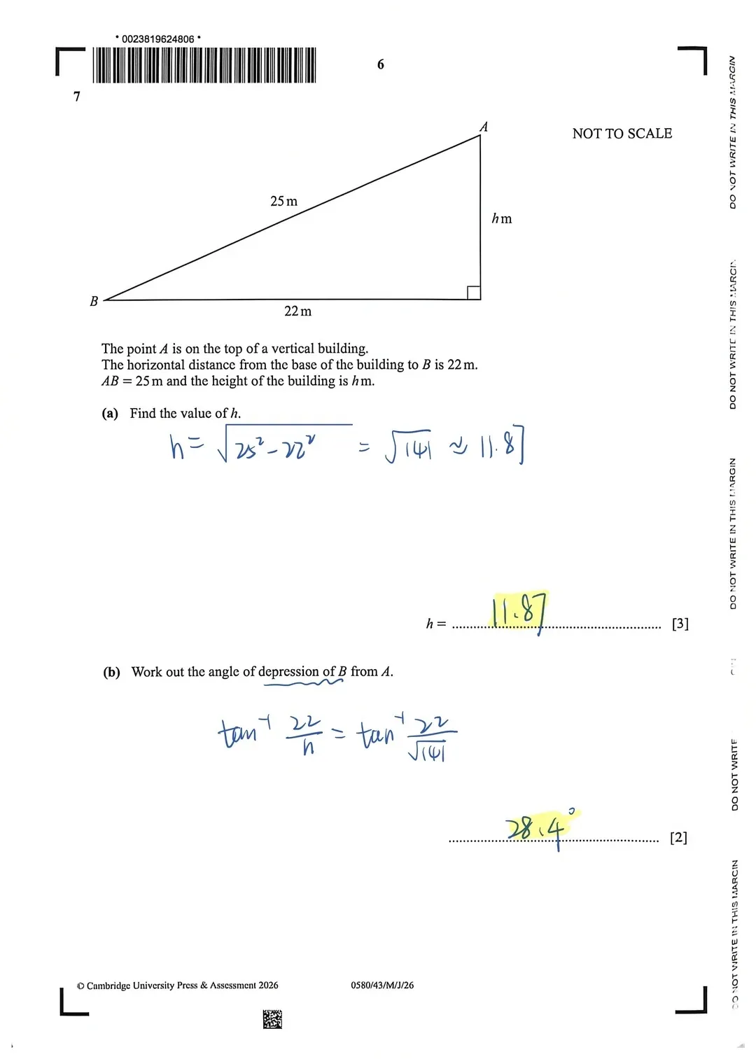 2026夏季大考IGCSE真题!IGCSE 0580中国区paper43真题+答案,高清完整版加详细解析 第4张