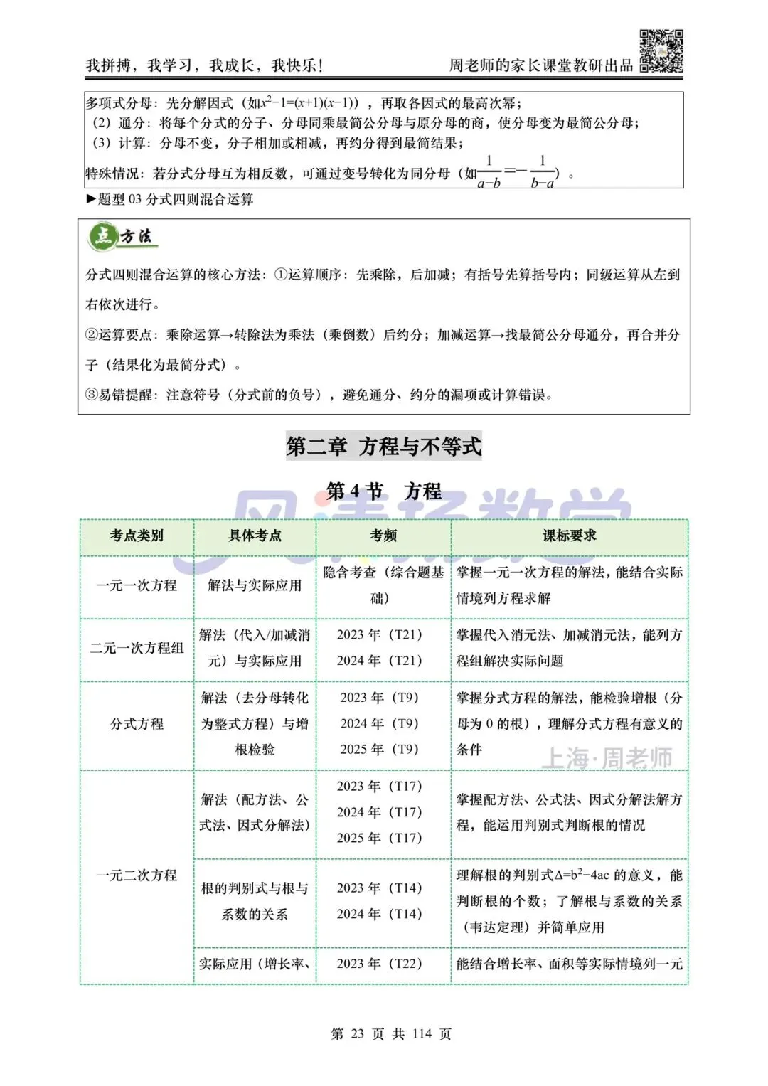 2026上海中考数学红宝书——知识点速查速记 第12张