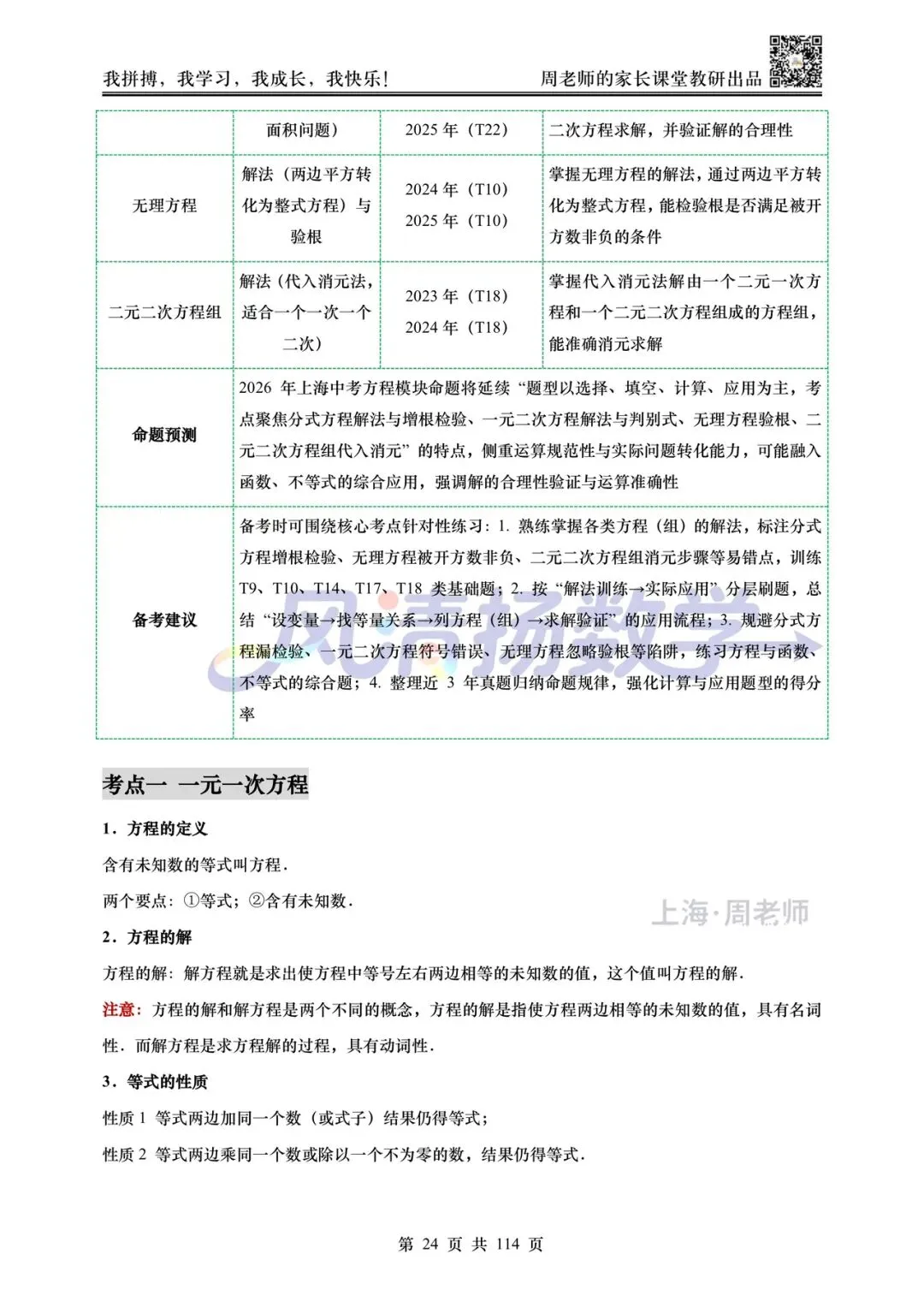 2026上海中考数学红宝书——知识点速查速记 第13张
