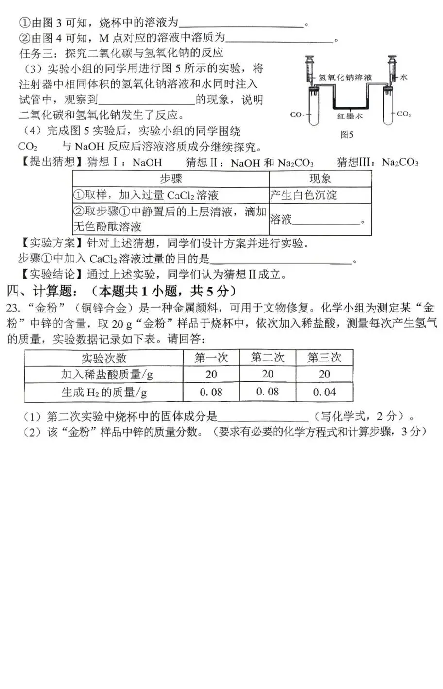 中考化学模拟卷 第6张