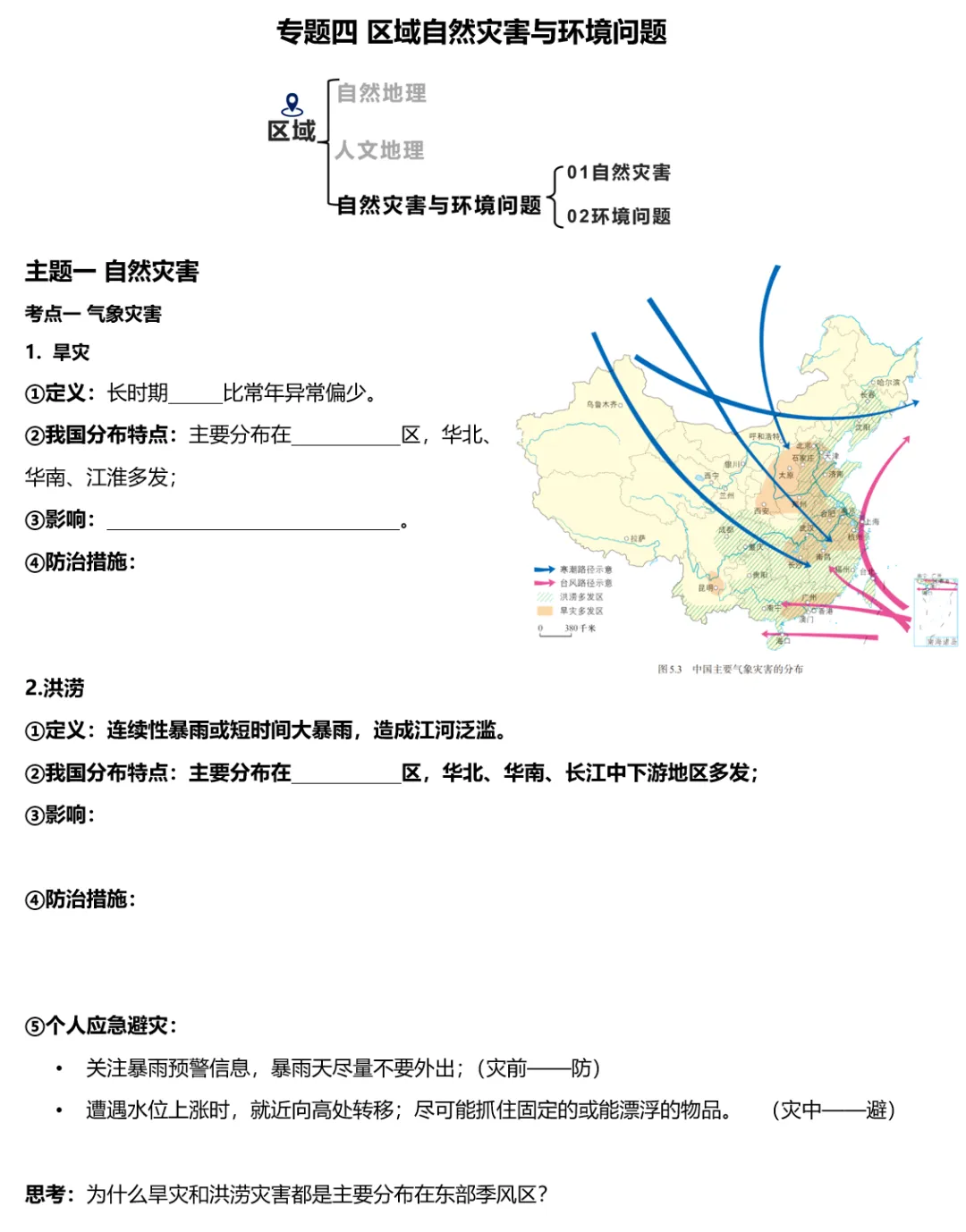 2026年中考地理二轮复习专题四 区域自然灾害与环境问题(课件+教学设计+导学案+课后习题) 第57张
