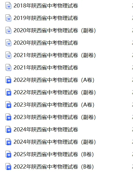 【中考真题】2025陕西省中考物理真题试卷+副卷、2023-2025近三年合集、2016-2025近十年合集(可下载打印) 第2张