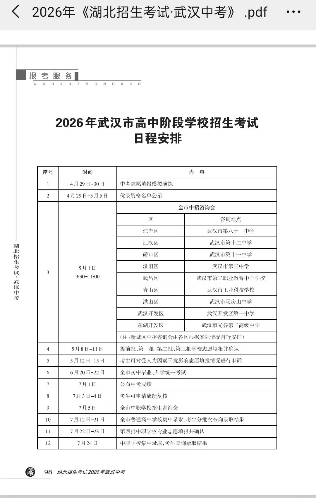 2026武汉中考志愿填报倒计时!志愿填报指南!高中学校考试招生日程安排! 第1张 2026武汉中考志愿填报倒计时!志愿填报指南!高中学校考试招生日程安排! 第1张