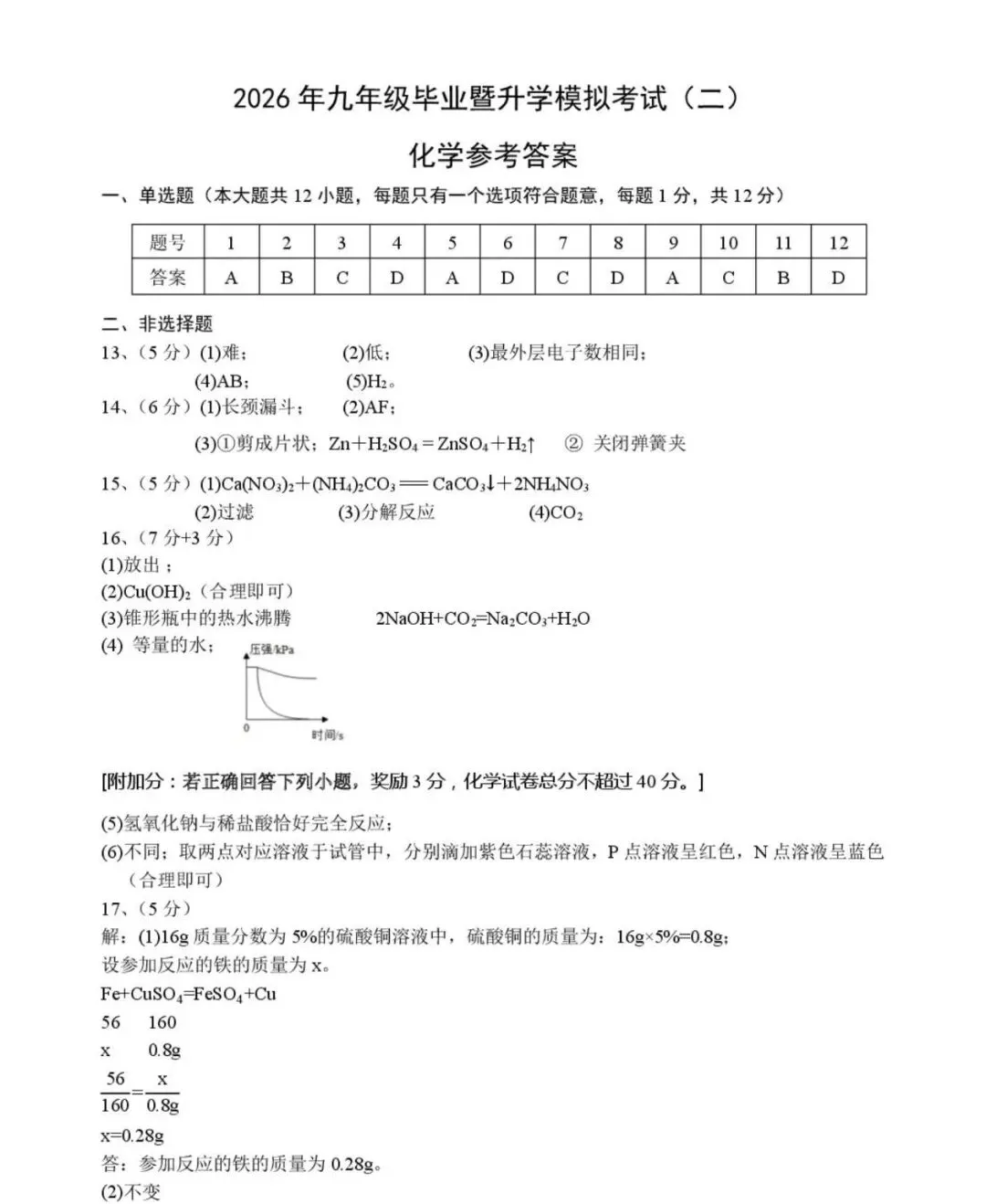 2026中考二模语文、物理、化学试卷 第19张