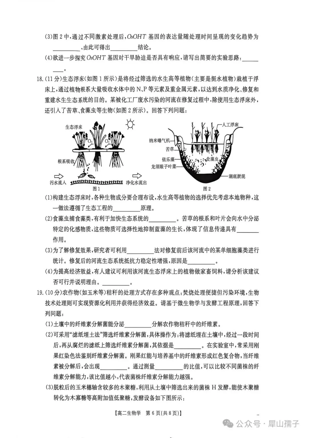 2026高二生物学素养训练试卷及参考答案 第6张