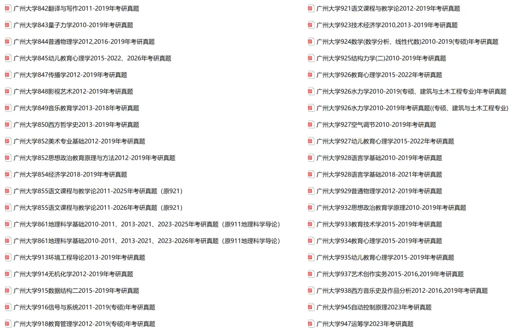 2027考研||广州大学考研专业课历年真题汇总(含2026真题+2025+2024) 第4张 2027考研||广州大学考研专业课历年真题汇总(含2026真题+2025+2024) 第4张