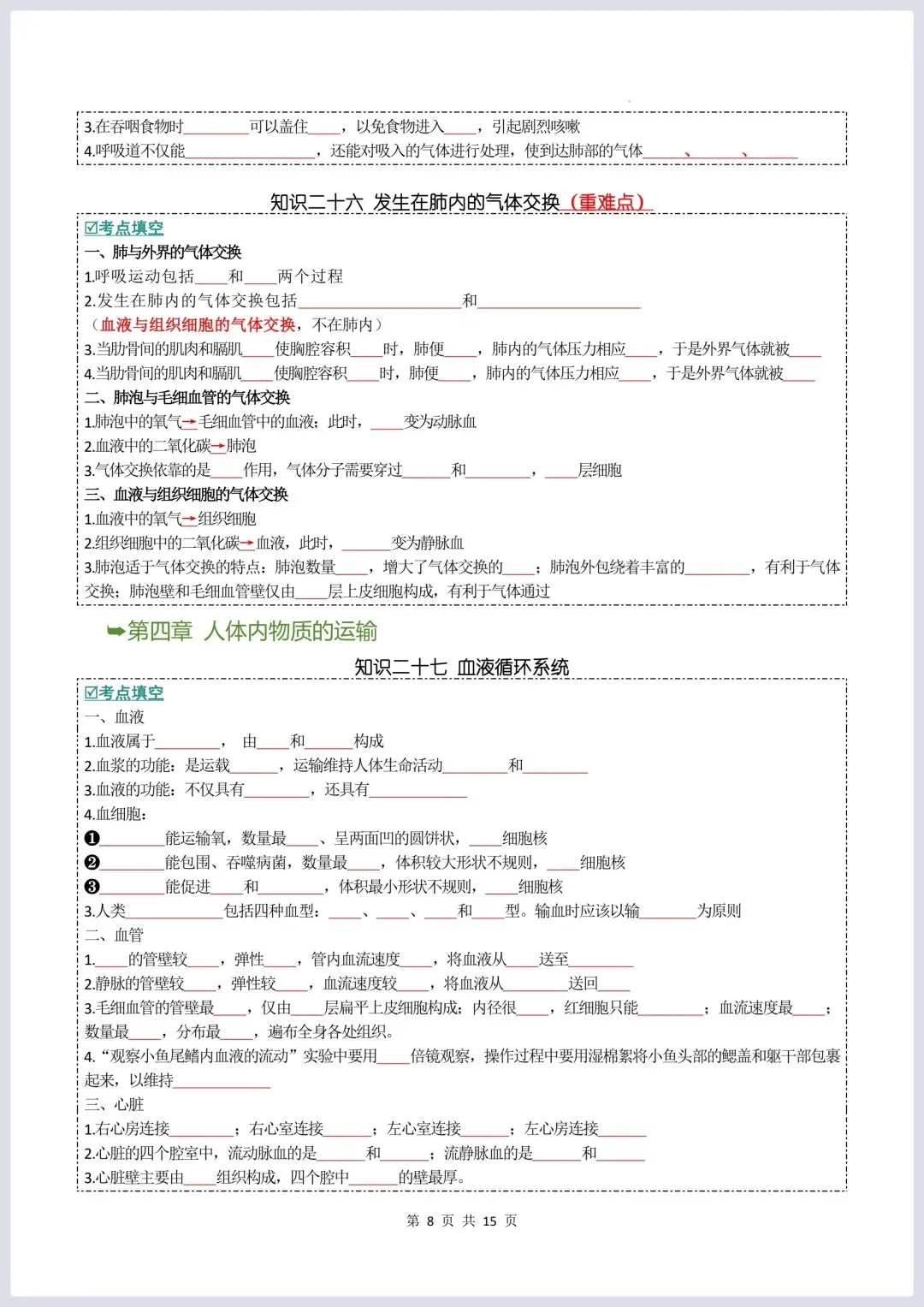 2026年中考生物知识点通关 第6张
