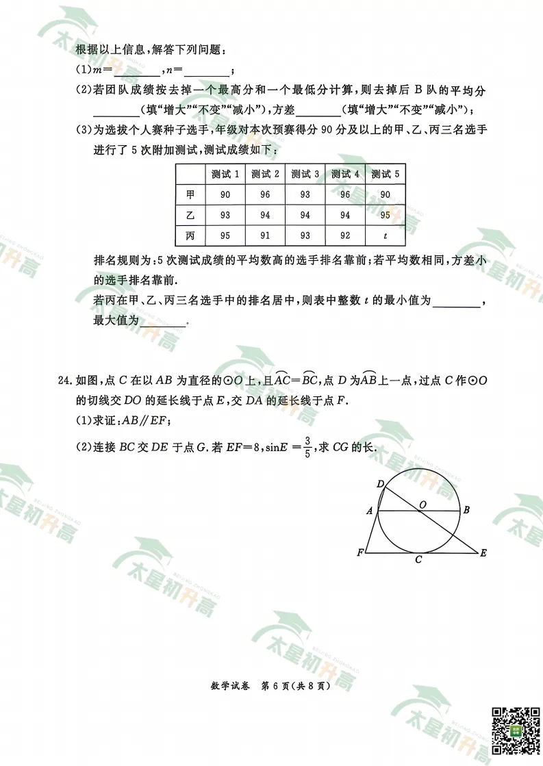 2026东城初三一模数学、物理、英语试卷出炉! 第8张 2026东城初三一模数学、物理、英语试卷出炉! 第8张