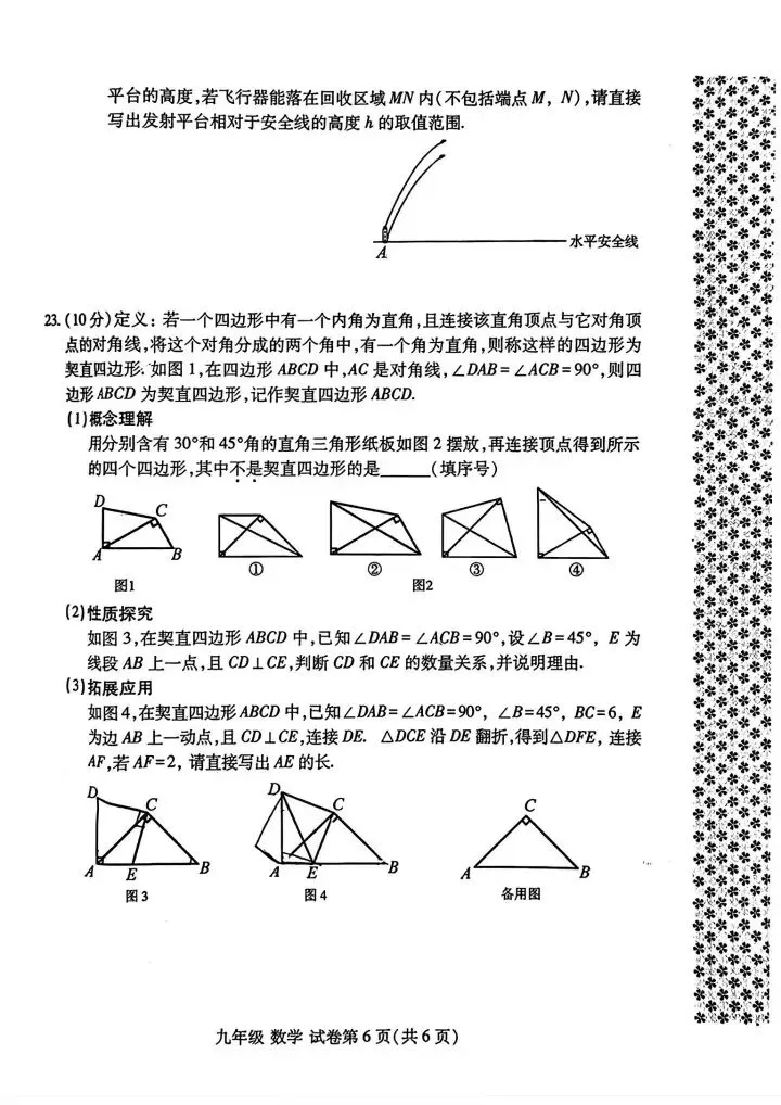 (24)2026年春九年级数学素养调研试卷(可下载) 第6张