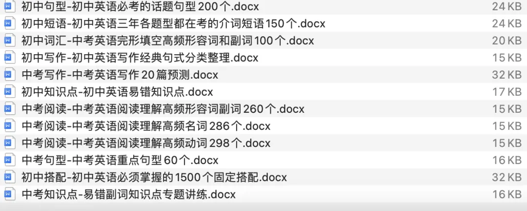 中考英语单项填空重点考点整理 第3张