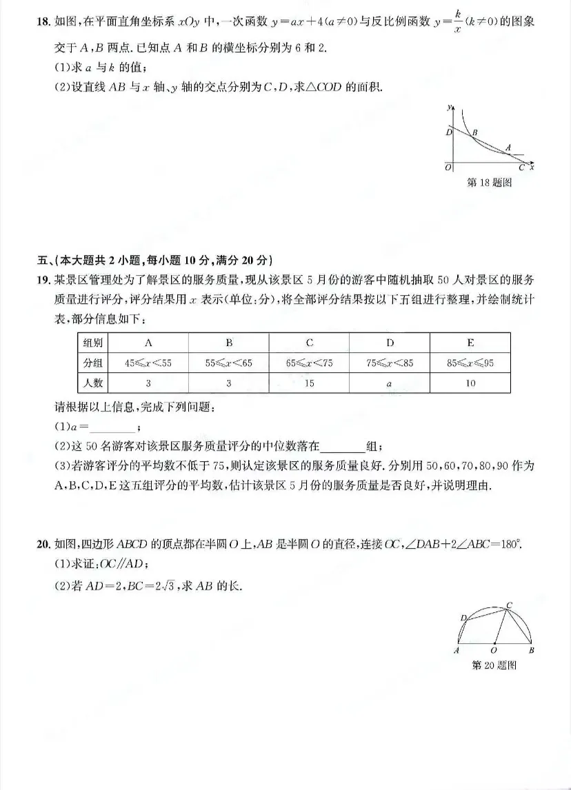 安徽省历年中考真题 第4张