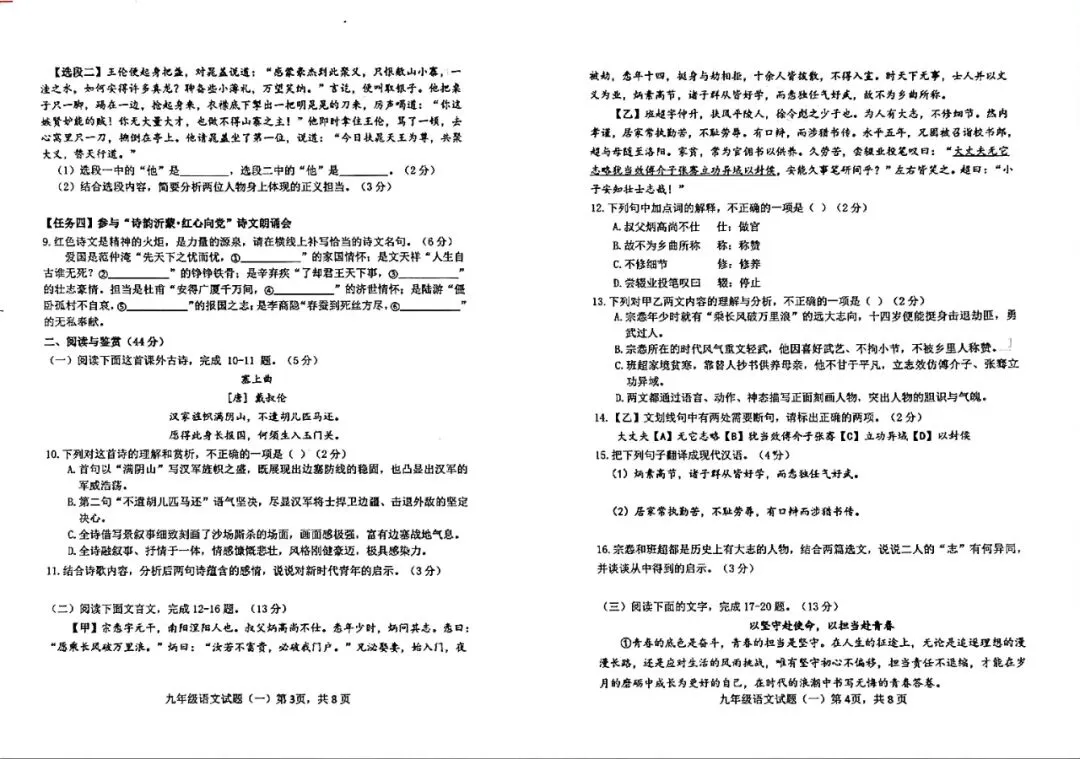 【兰陵中考一模】2026临沂市兰陵县中考一模考试-语文 第3张
