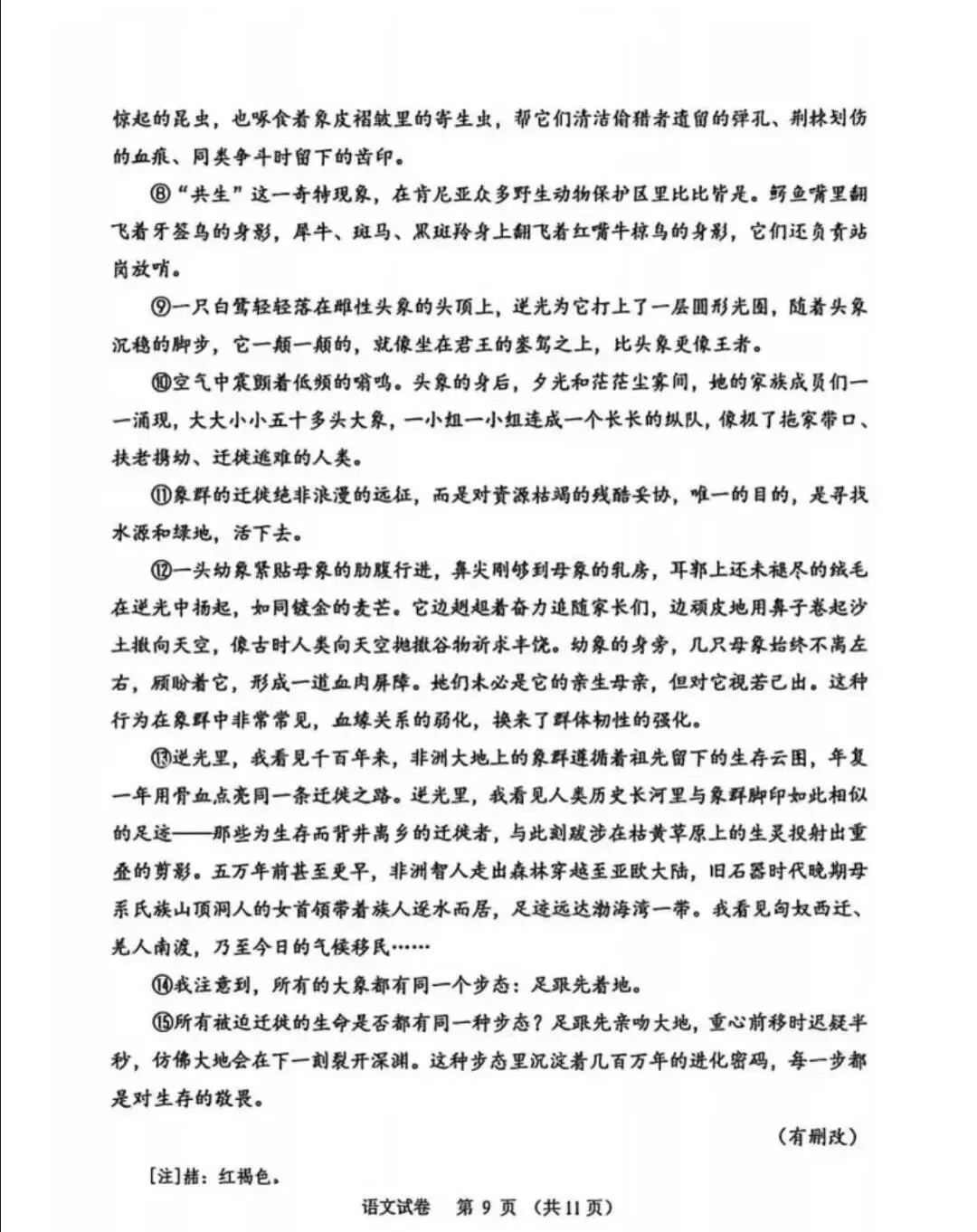 2026广州中考一模语文试卷 第9张