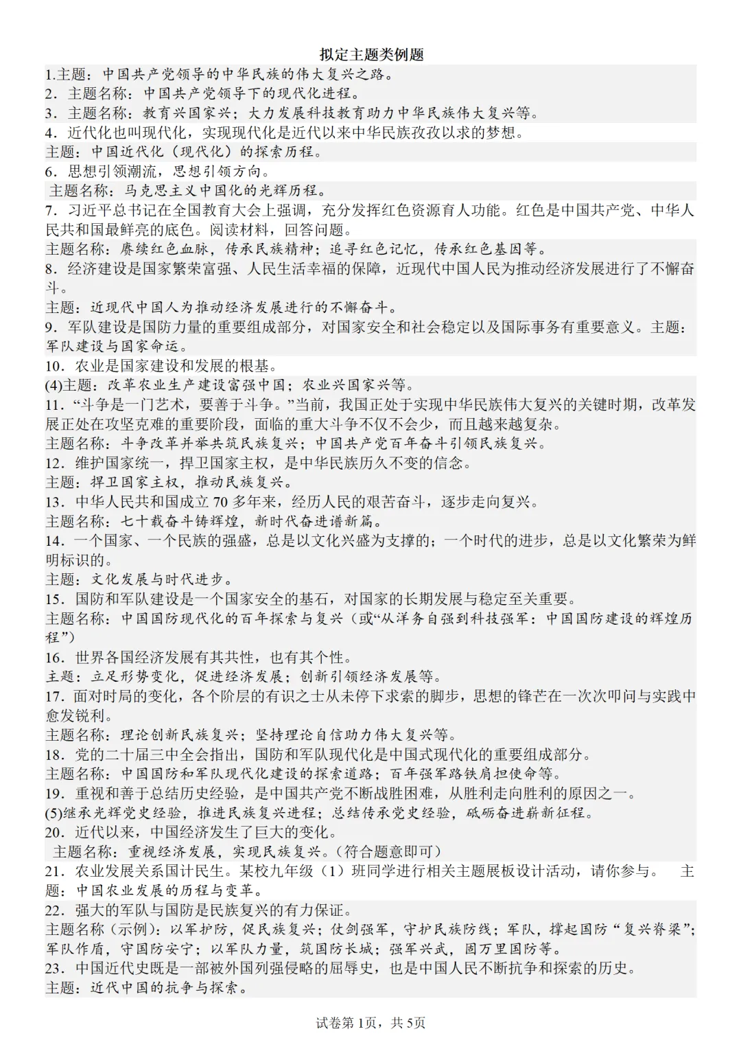 方法技巧 | 中考拟定主题类试题答案集锦 第1张