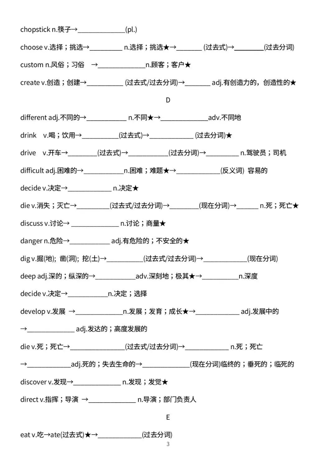 2026深圳中考高频词汇变形归纳(默写版) 第3张