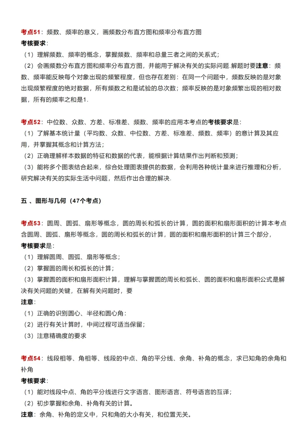 【中考数学】初中数学99个核心考点归纳梳理 第10张 【中考数学】初中数学99个核心考点归纳梳理 第10张