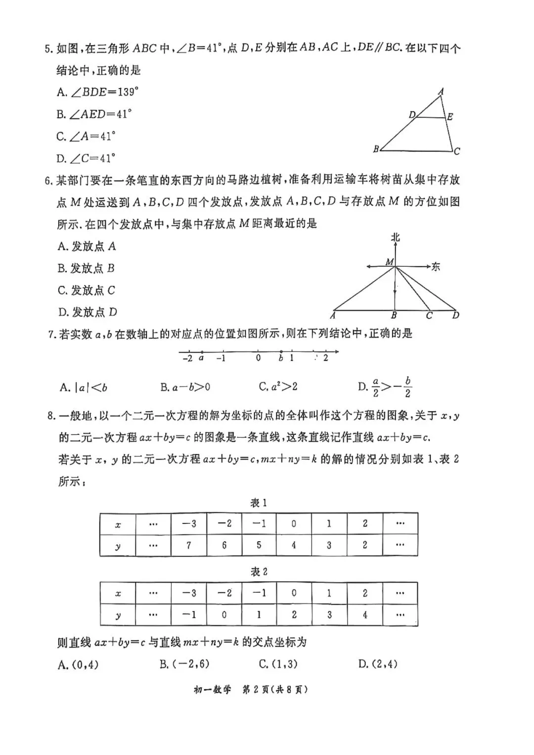 2025初一下期末数学试卷分享 第2张