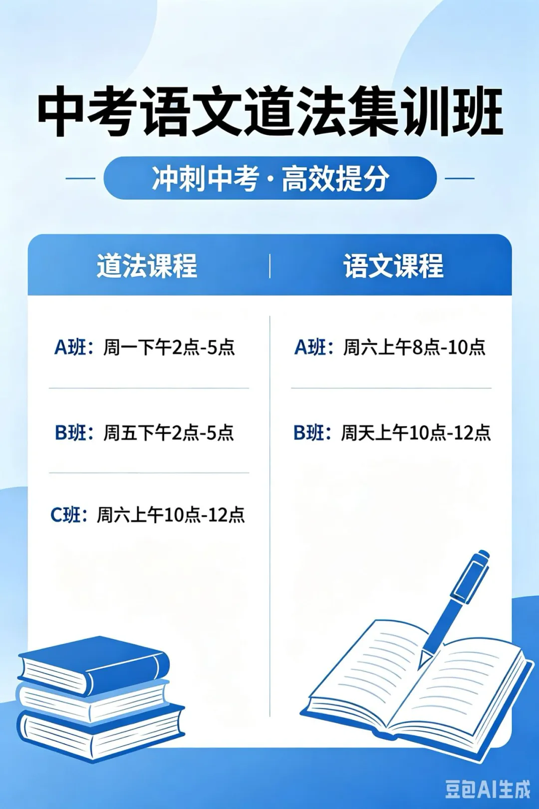 中考语文、道法临考集训班招生 第3张