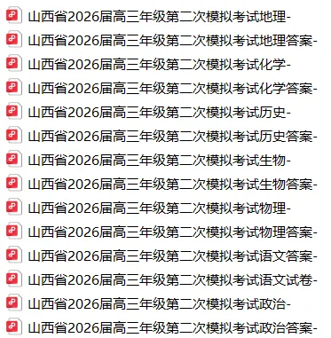 【5015】2026年山西省高三第二次模拟考试 电子版免费下载 第2张
