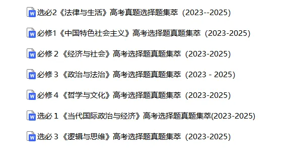 高考政治|全七册高考真题选择题集萃(2023-2025) 第2张