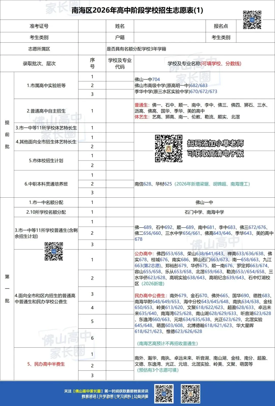 半费生在哪个批次招生?南海区2026中考志愿表预测版来了 第8张