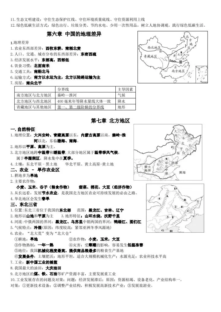 2026年地理中考复习全四册必背提纲 有pdf文档 可打印 第9张