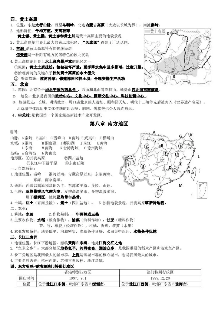 2026年地理中考复习全四册必背提纲 有pdf文档 可打印 第10张
