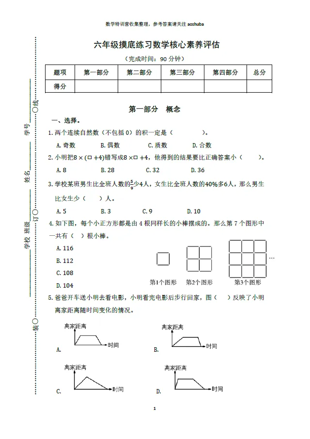 上海小升初五升六分班考数学真题分享 第2张