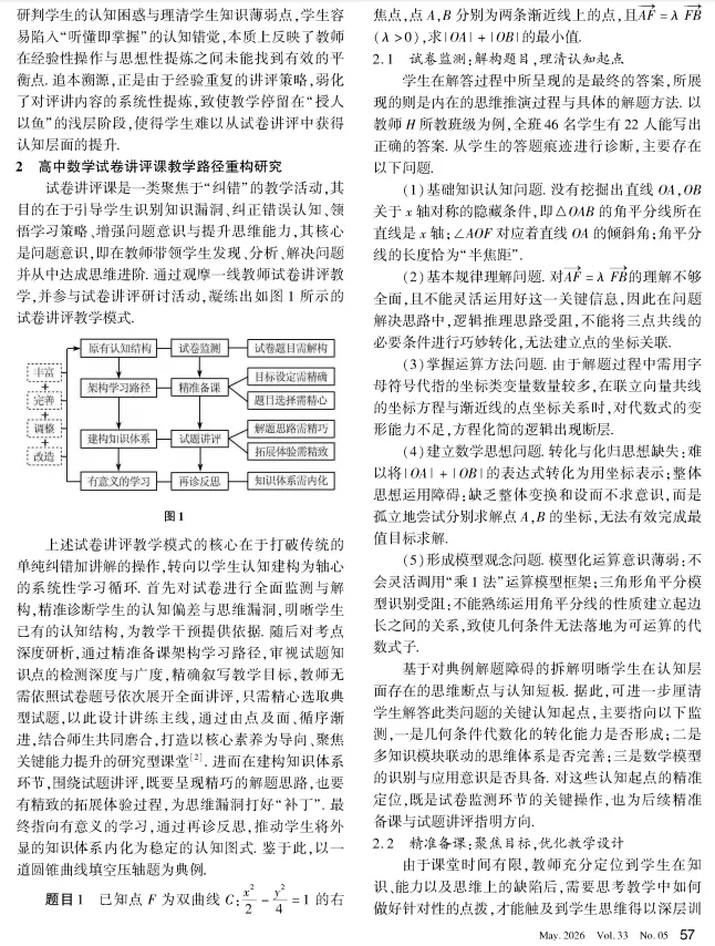 给试卷讲评课搭建一个框架——高中数学试卷讲评课的教学路径重构研究 第2张