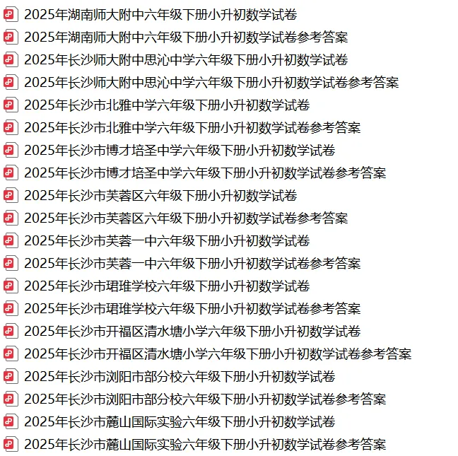【真题汇总】——2025年长沙六年级下册小升初数学试卷+参考答案(免费领取) 第32张
