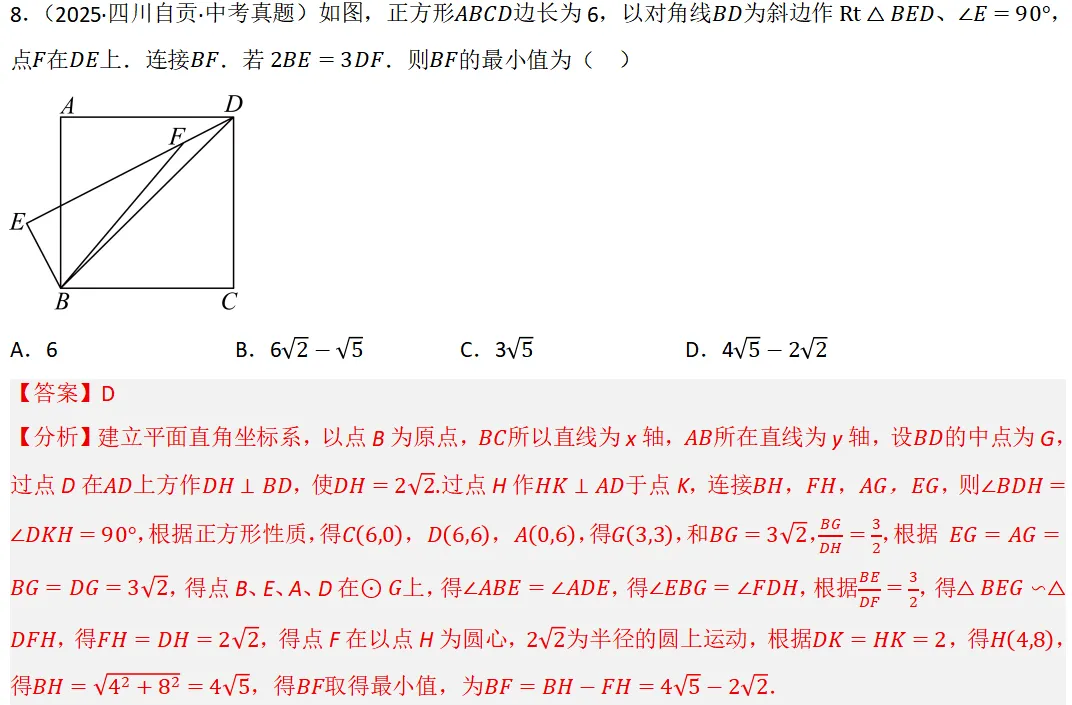 2026年中考数学复习之几何压轴重难点06 最值模型之隐圆模型 第12张