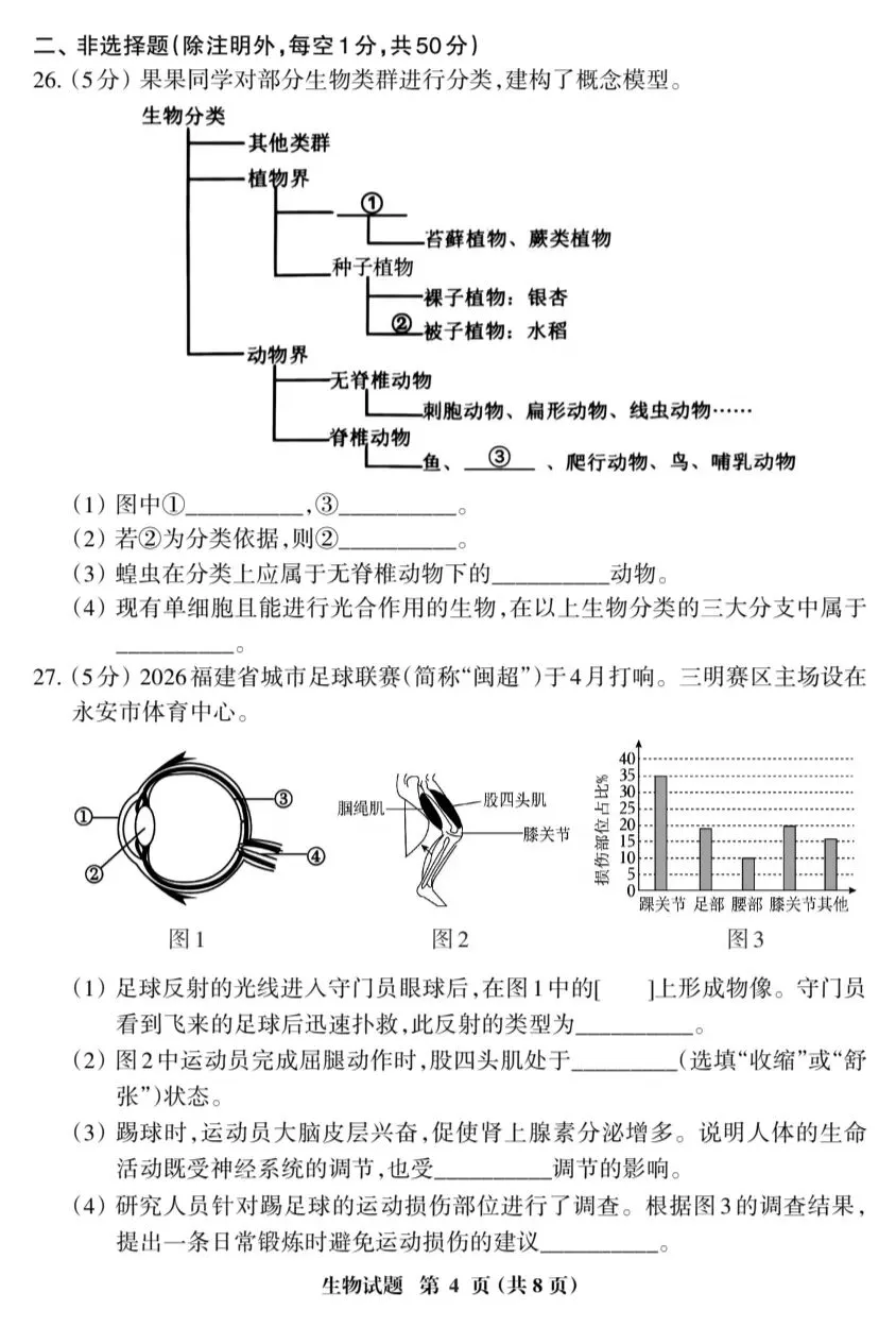 初中生物中考复习质量检测02SM试卷+参考答案,有pdf文档 第5张