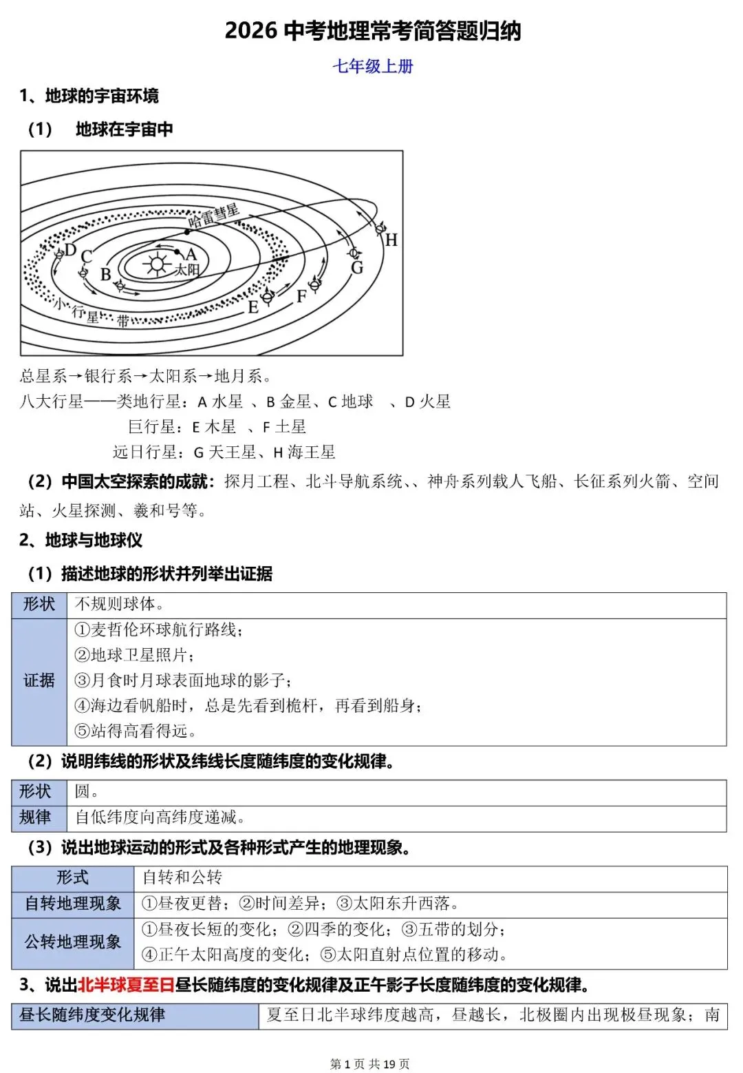 2026年中考地理常考简答题归纳(全四册) 第2张