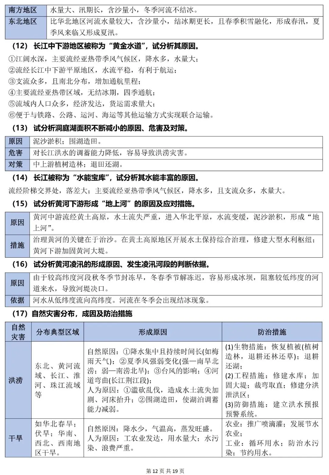 2026年中考地理常考简答题归纳(全四册) 第13张