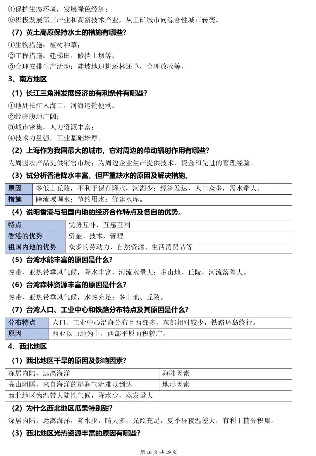 2026年中考地理常考简答题归纳(全四册) 第17张