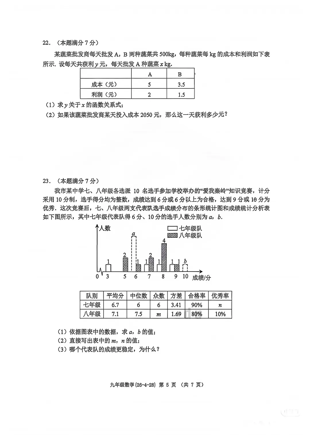2026年中考适应性训练试卷(二) 第8张