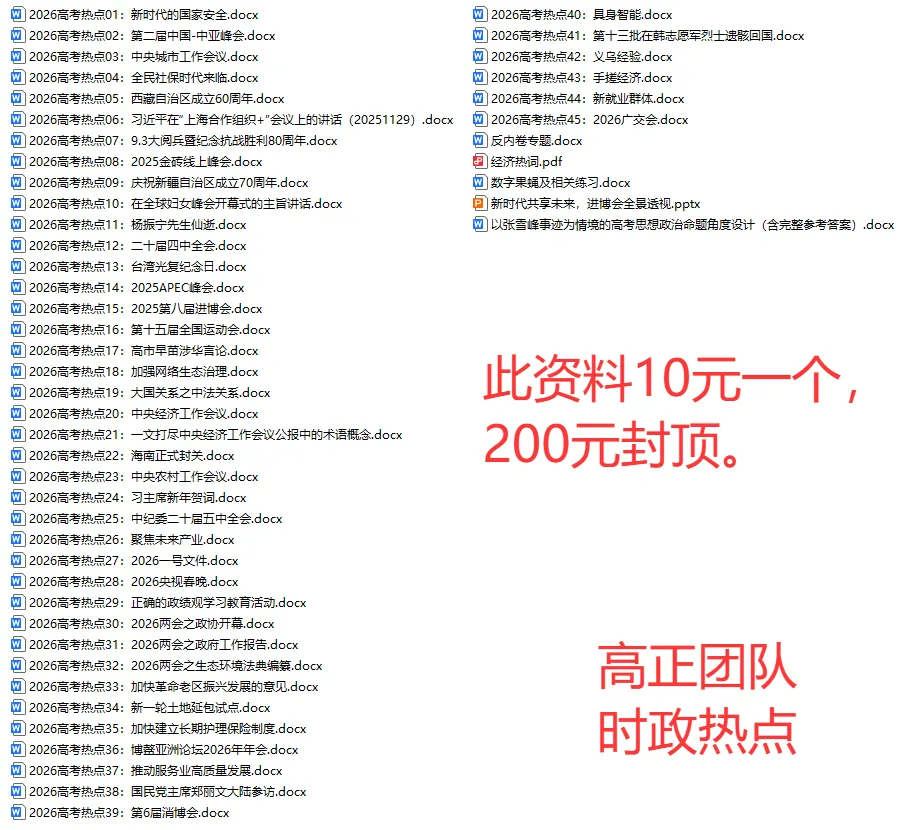 一年再回首,哪些时政会出现在今年的高考试卷中?附2026 高考政治时政十大热点「核心术语 + 万能答题模板」 第2张