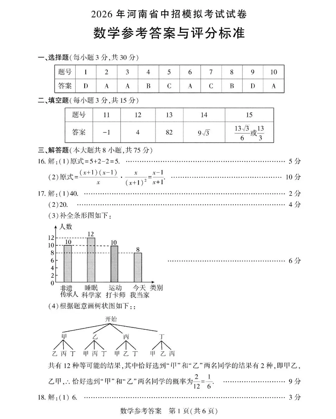 【中招模拟】联考真题!2026河南名校联考中招模拟考试试题卷及答案(全科答案+听力)→ 第10张